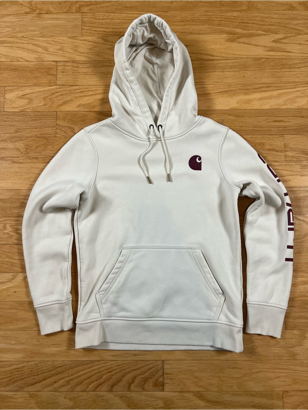 Carhartt Clarksburg Relaxed Fit Graphic Sleeve Hoodie Malt Cream XS
